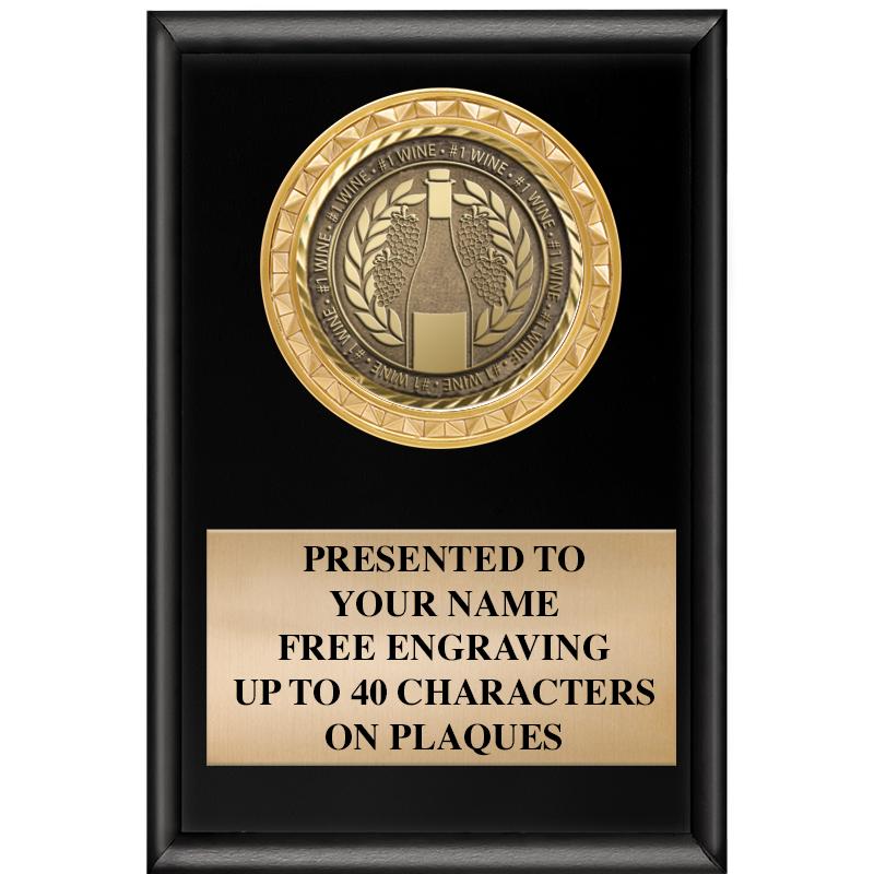 4" X 6" SHINY BLACK INSERT PLQ