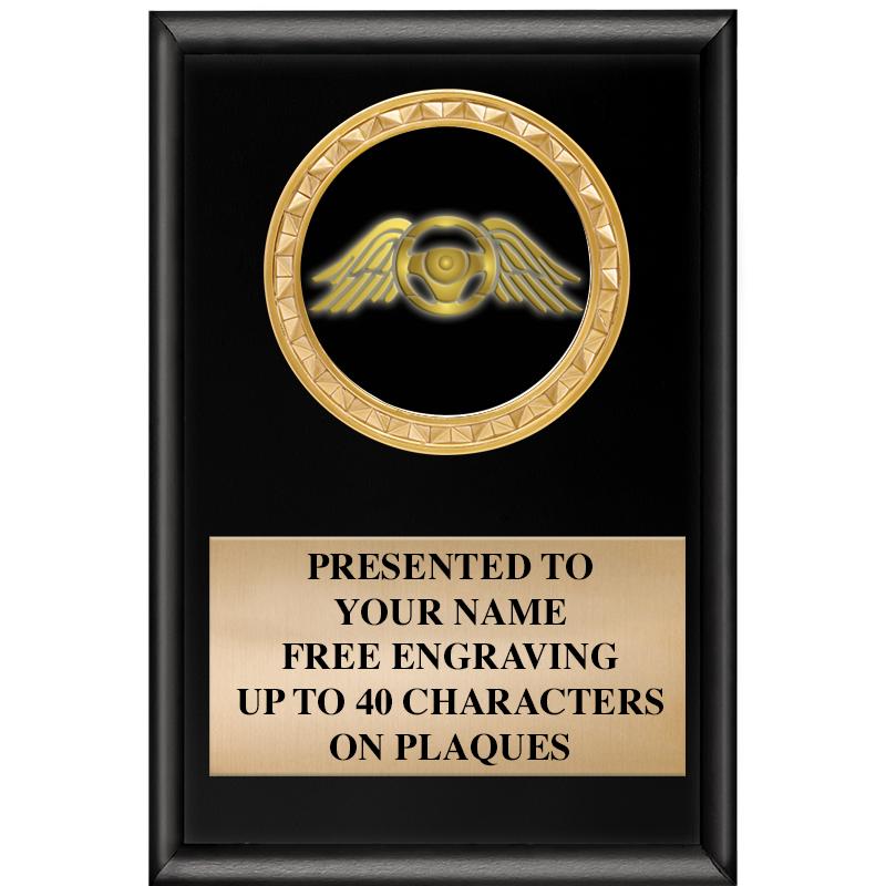 4" X 6" SHINY BLACK INSERT PLQ