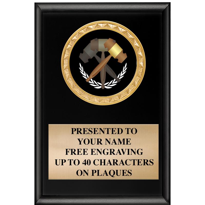 4" X 6" SHINY BLACK INSERT PLQ