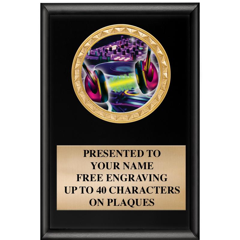 4" X 6" SHINY BLACK INSERT PLQ