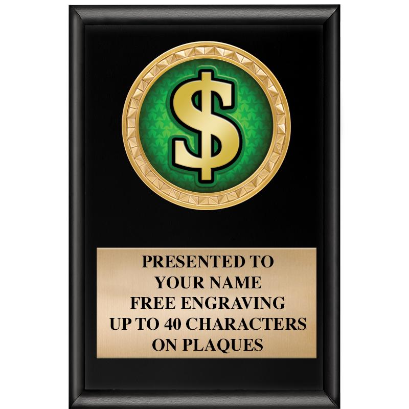 4" X 6" SHINY BLACK INSERT PLQ