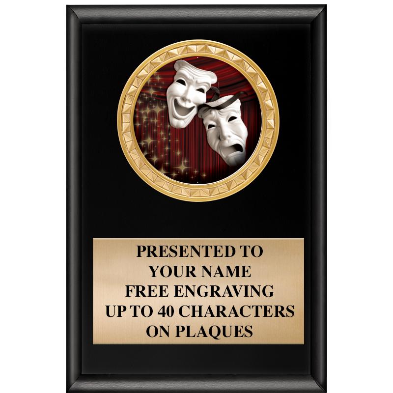 4" X 6" SHINY BLACK INSERT PLQ