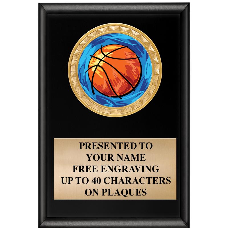 4" X 6" SHINY BLACK INSERT PLQ