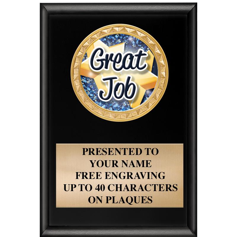 4" X 6" SHINY BLACK INSERT PLQ