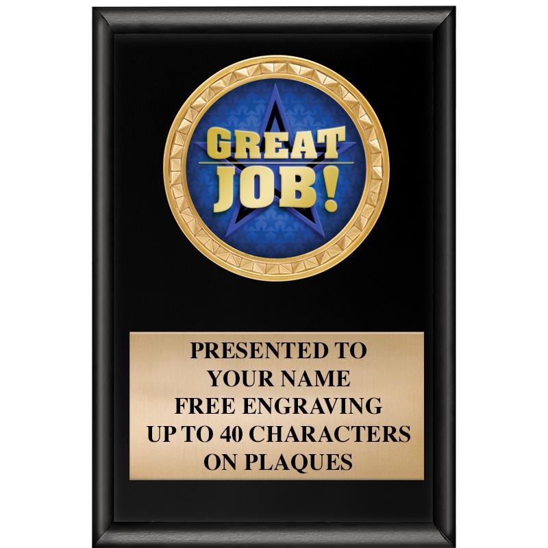 4" X 6" SHINY BLACK INSERT PLQ