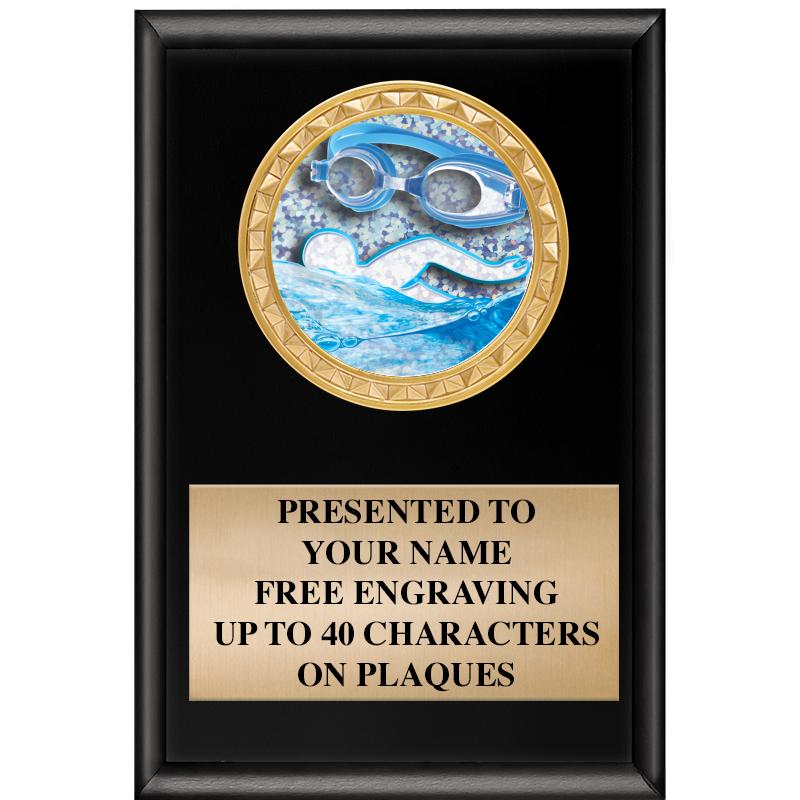 4" X 6" SHINY BLACK INSERT PLQ