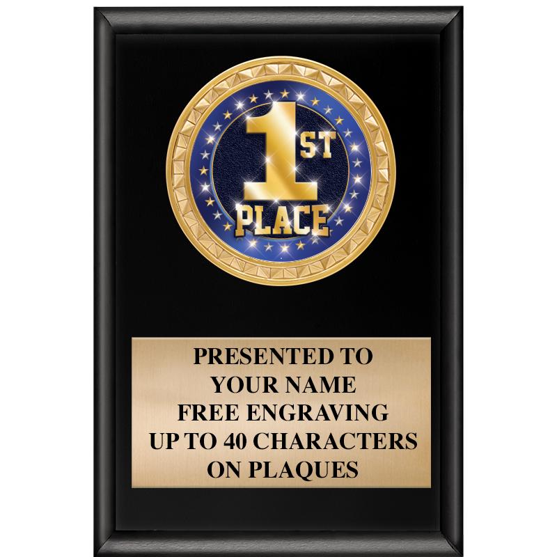 4" X 6" SHINY BLACK INSERT PLQ