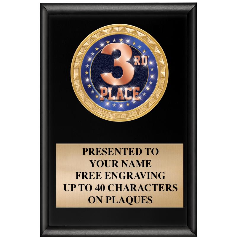 4" X 6" SHINY BLACK INSERT PLQ