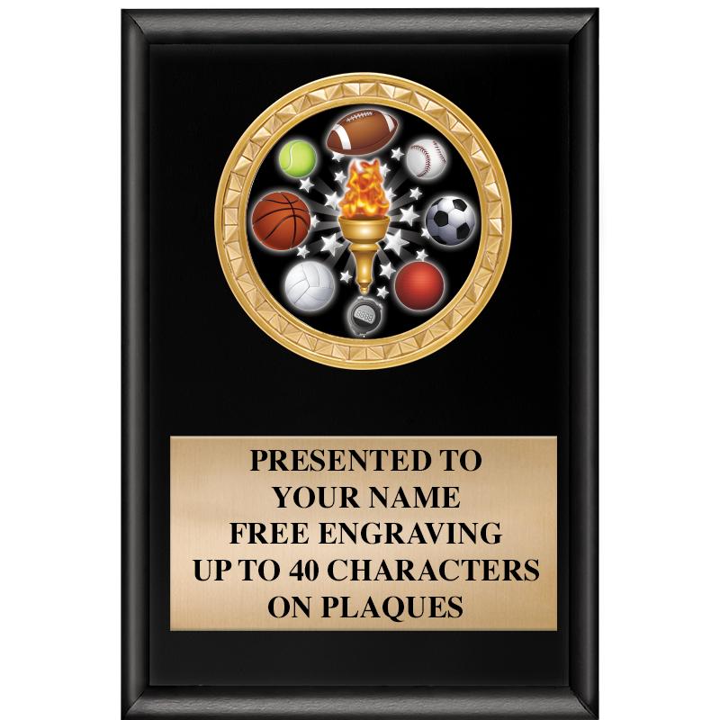 4" X 6" SHINY BLACK INSERT PLQ