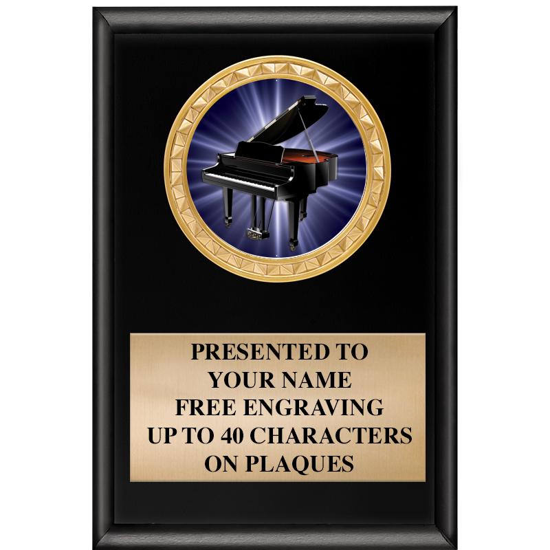 4" X 6" SHINY BLACK INSERT PLQ