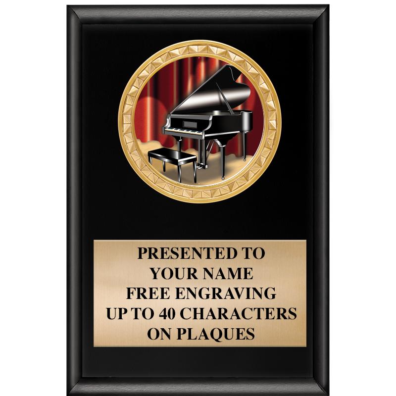 4" X 6" SHINY BLACK INSERT PLQ