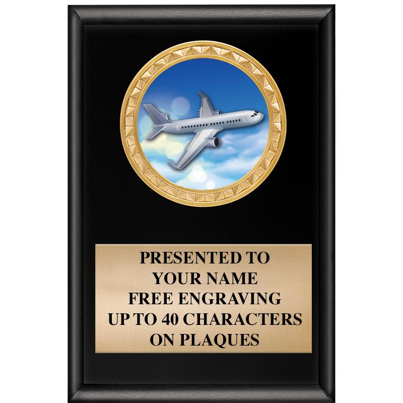 4" X 6" SHINY BLACK INSERT PLQ