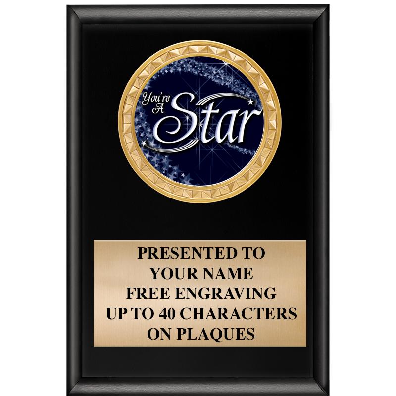 4" X 6" SHINY BLACK INSERT PLQ