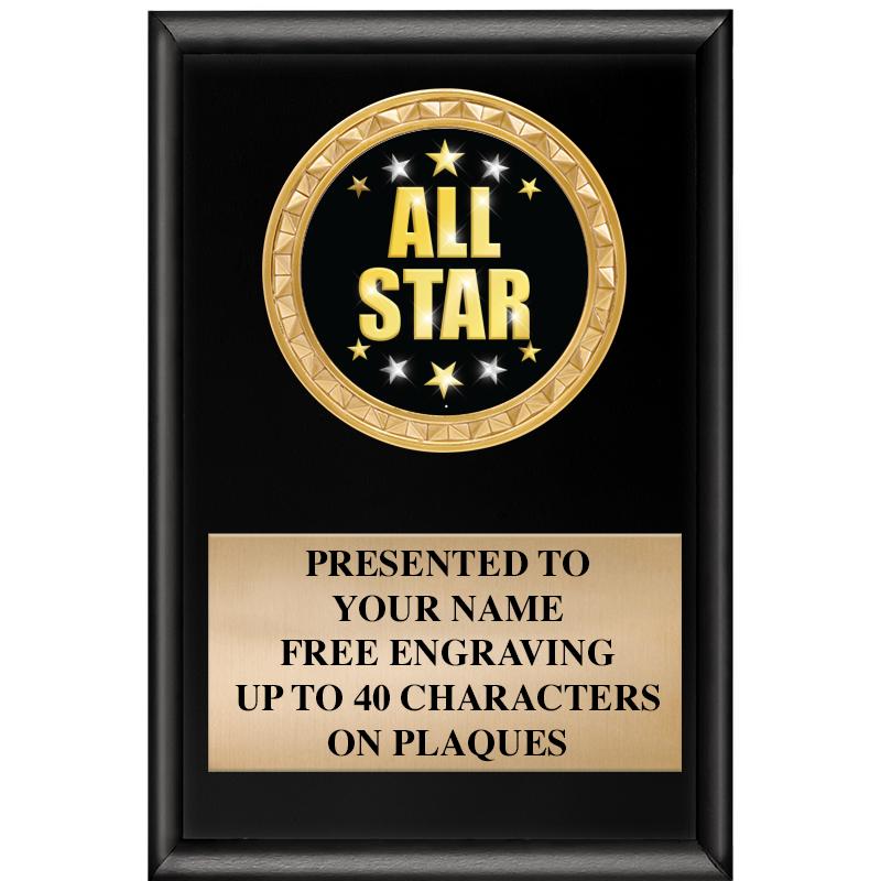 4" X 6" SHINY BLACK INSERT PLQ