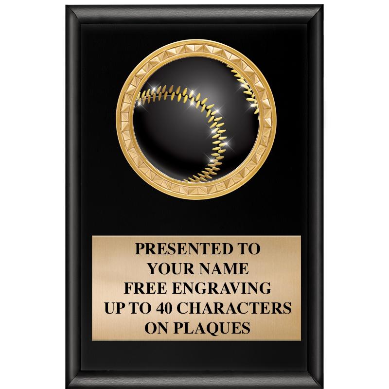 4" X 6" SHINY BLACK INSERT PLQ