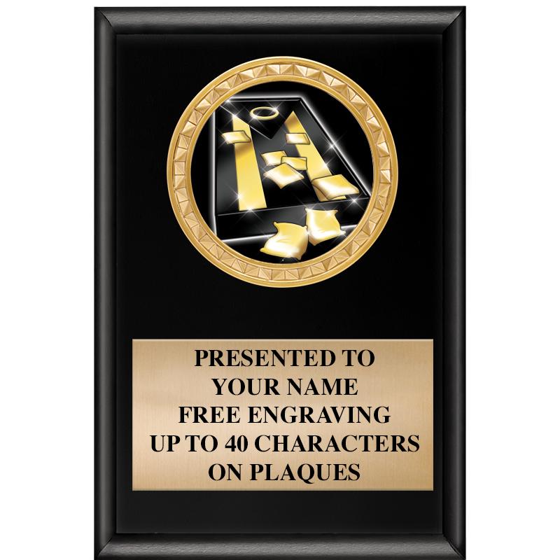 4" X 6" SHINY BLACK INSERT PLQ