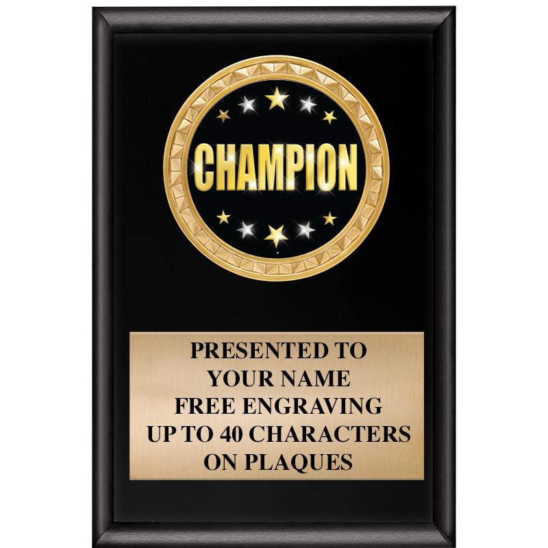 4" X 6" SHINY BLACK INSERT PLQ