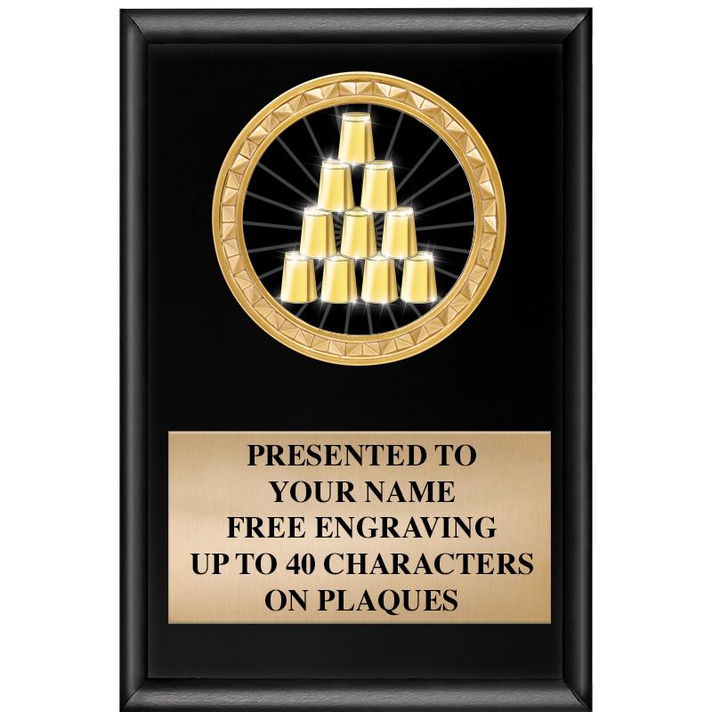 4" X 6" SHINY BLACK INSERT PLQ