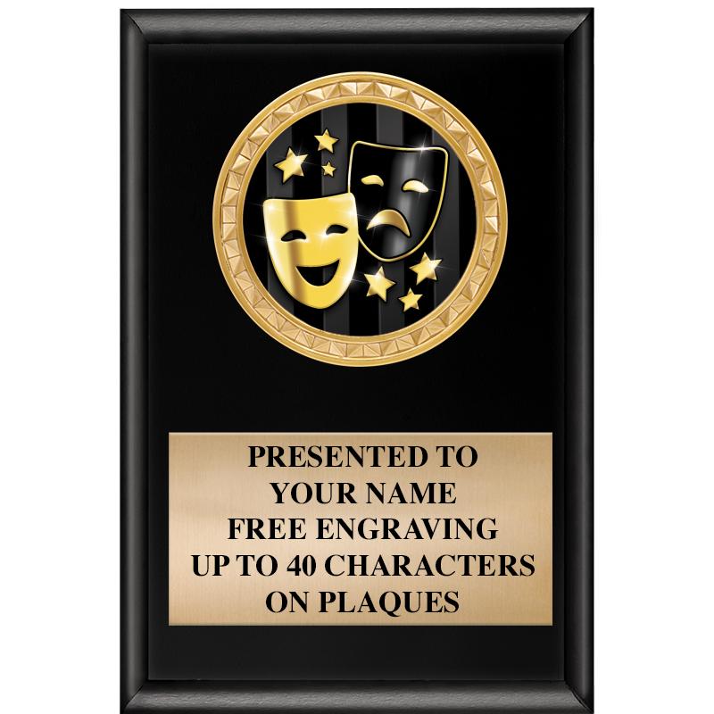 4" X 6" SHINY BLACK INSERT PLQ