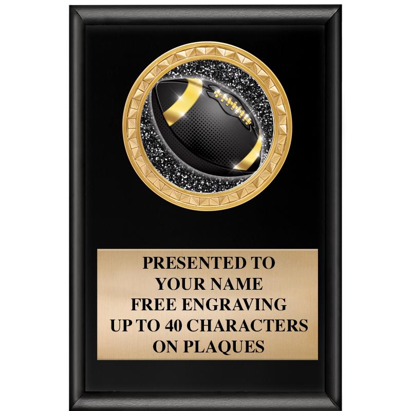 4" X 6" SHINY BLACK INSERT PLQ