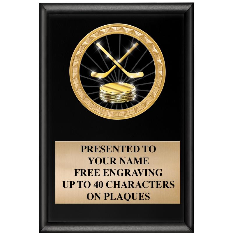 4" X 6" SHINY BLACK INSERT PLQ