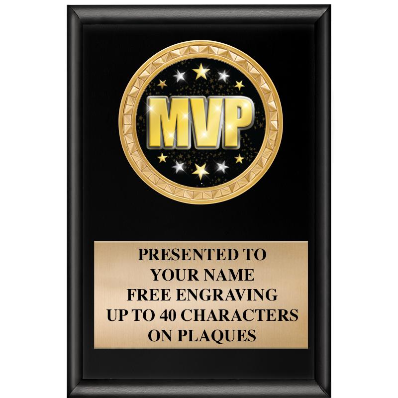 4" X 6" SHINY BLACK INSERT PLQ