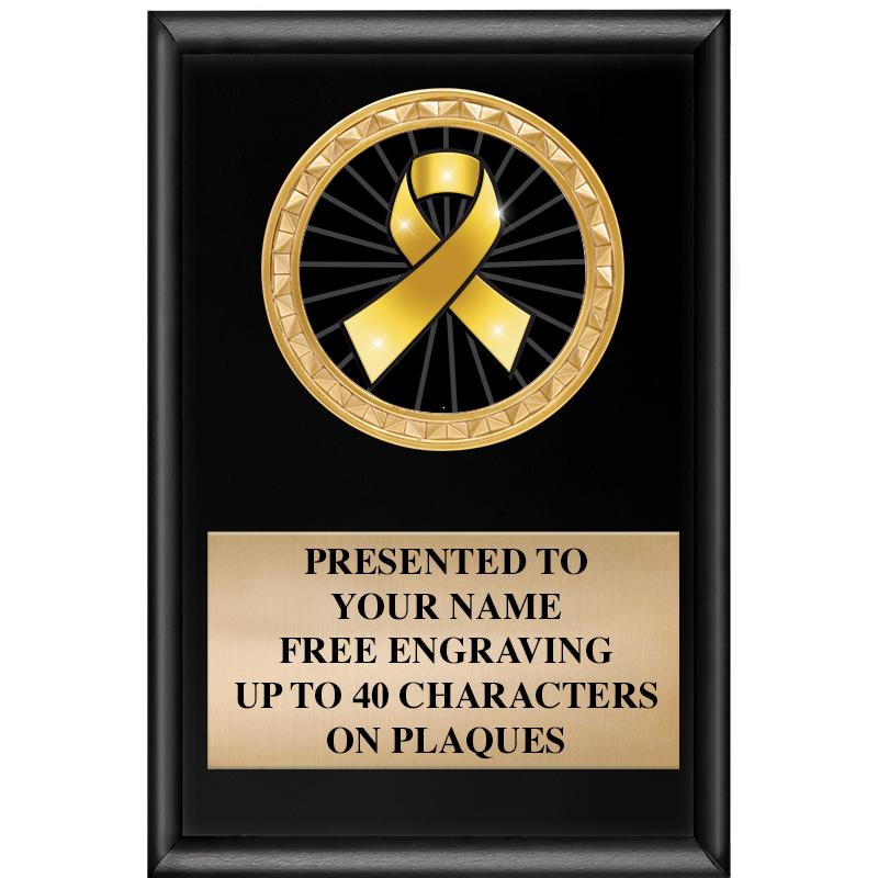 4" X 6" SHINY BLACK INSERT PLQ