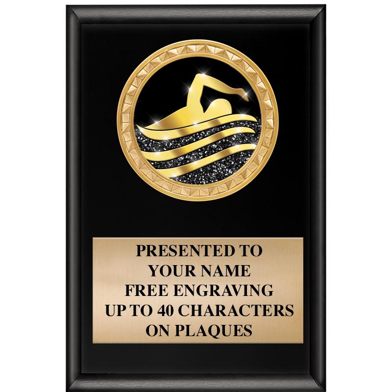 4" X 6" SHINY BLACK INSERT PLQ