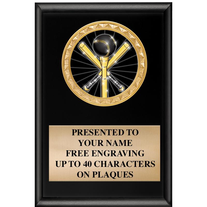 4" X 6" SHINY BLACK INSERT PLQ