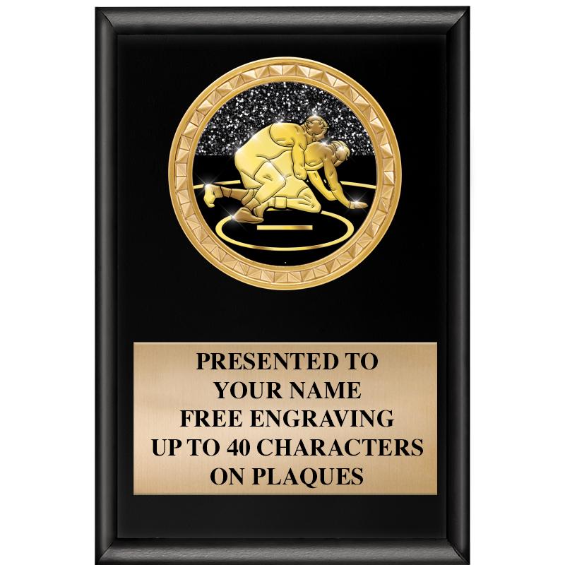 4" X 6" SHINY BLACK INSERT PLQ