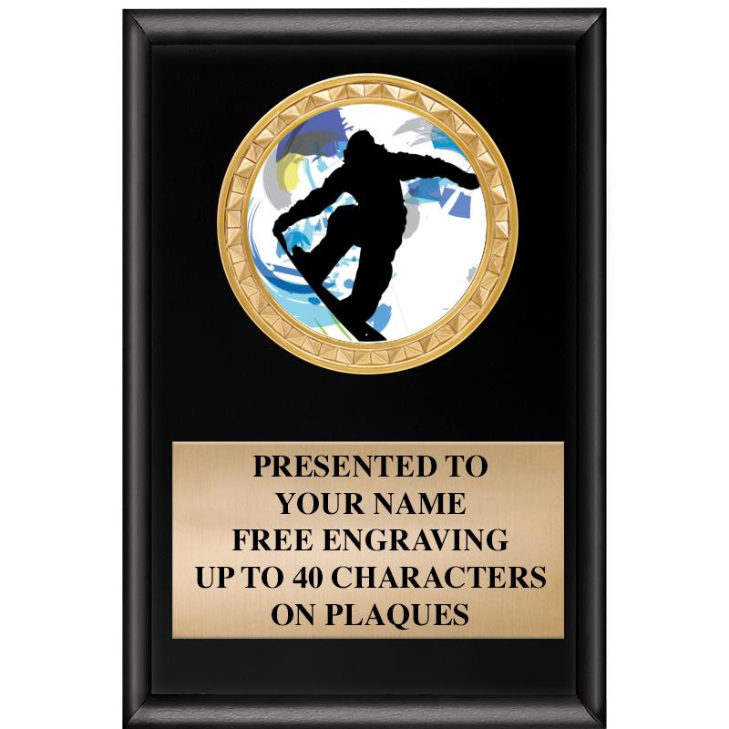 4" X 6" SHINY BLACK INSERT PLQ