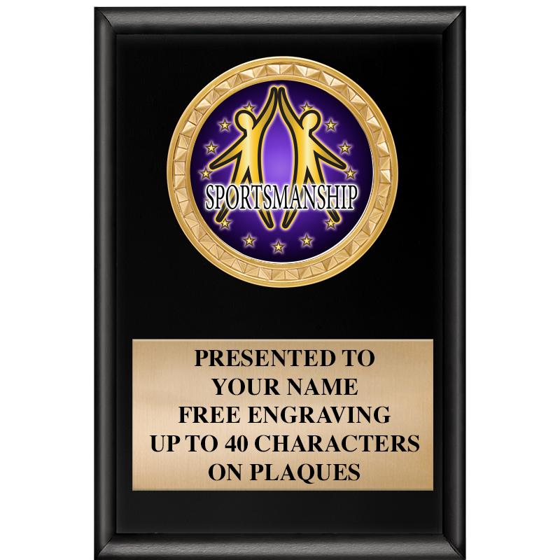 4" X 6" SHINY BLACK INSERT PLQ