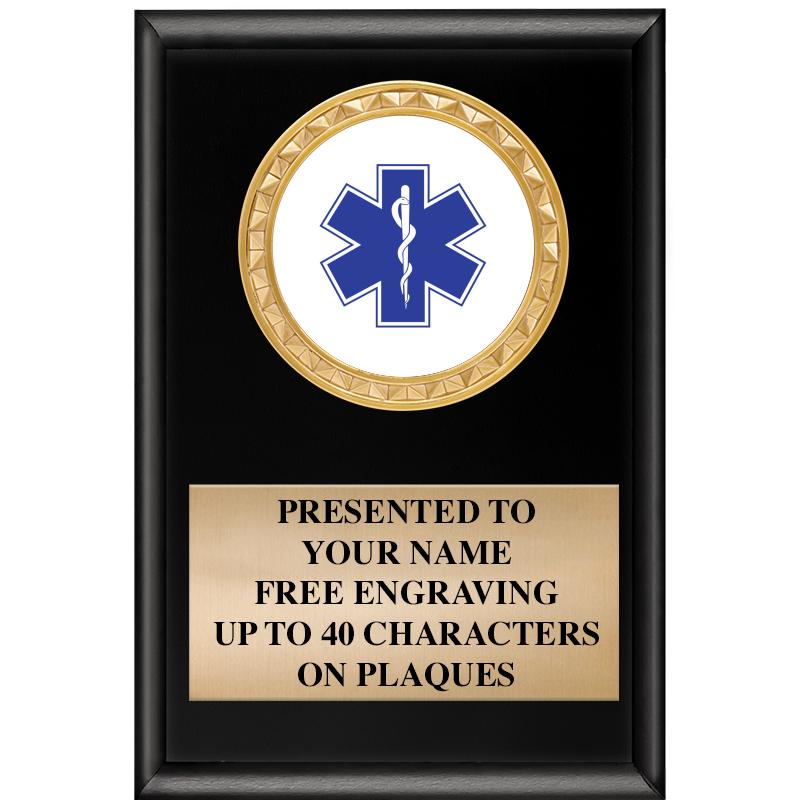 4" X 6" SHINY BLACK INSERT PLQ