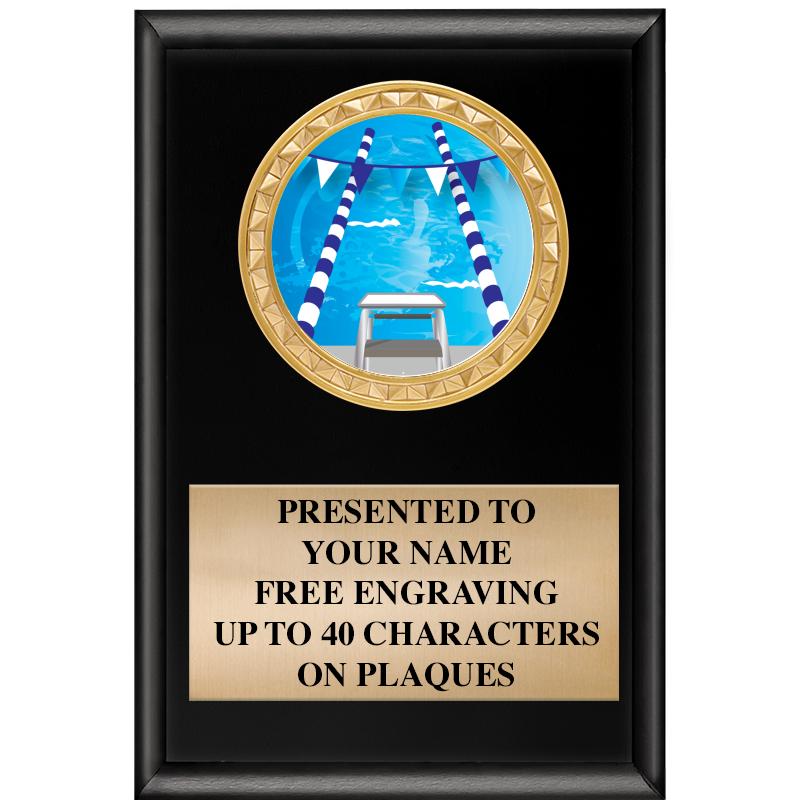 4" X 6" SHINY BLACK INSERT PLQ