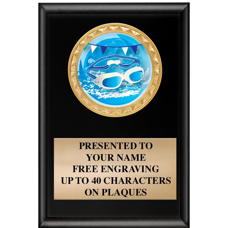 4" X 6" SHINY BLACK INSERT PLQ