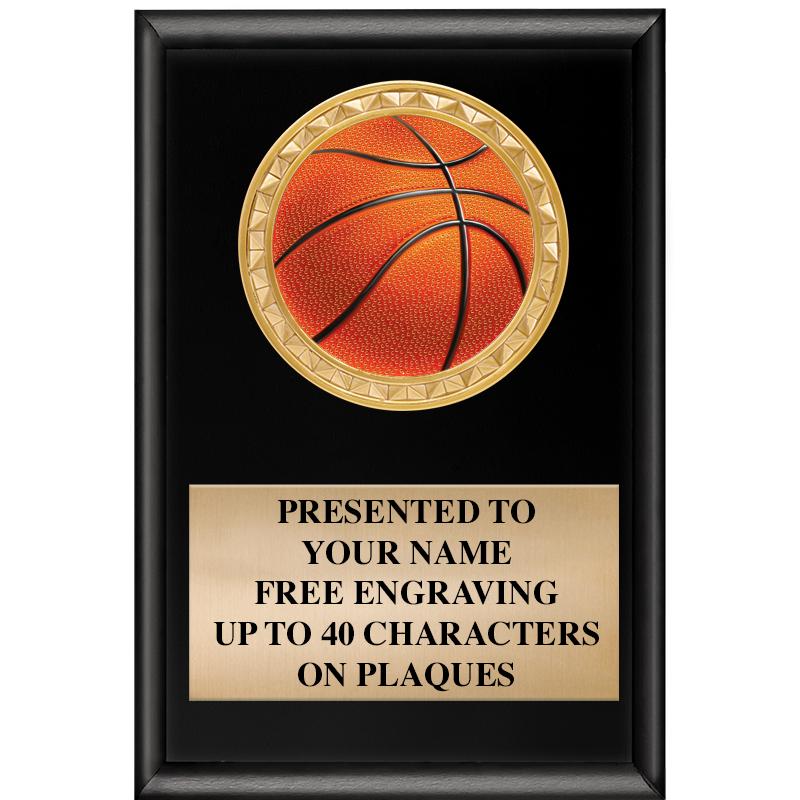 4" X 6" SHINY BLACK INSERT PLQ