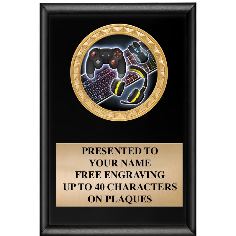 4" X 6" SHINY BLACK INSERT PLQ