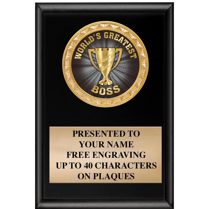 4" X 6" SHINY BLACK INSERT PLQ