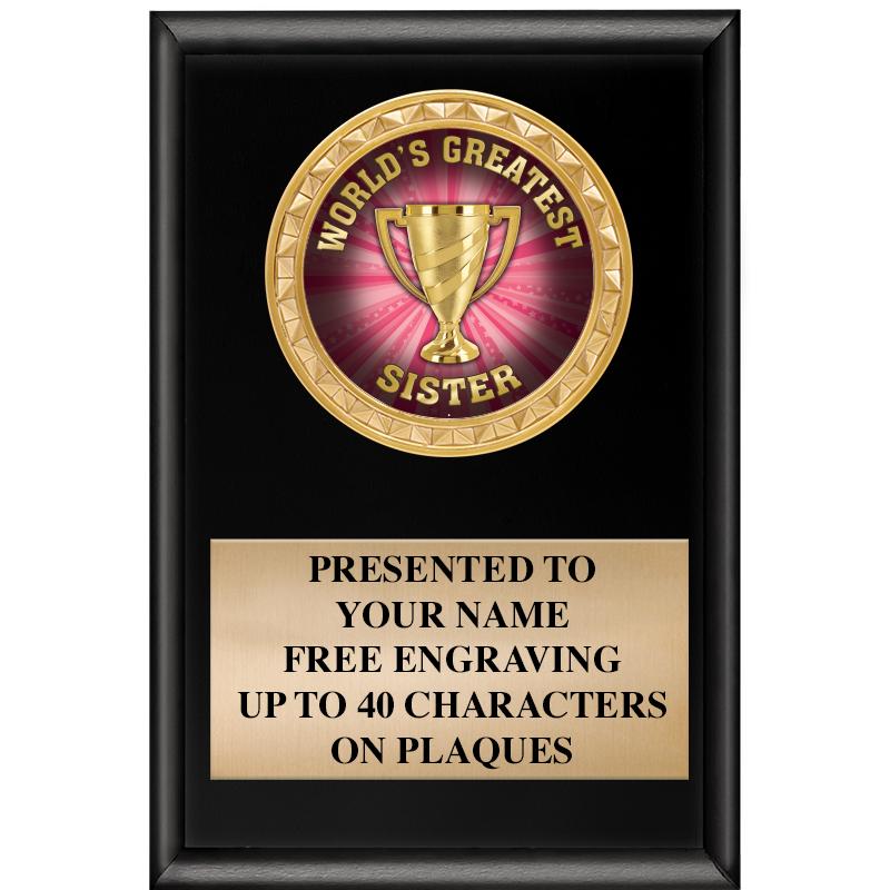 4" X 6" SHINY BLACK INSERT PLQ