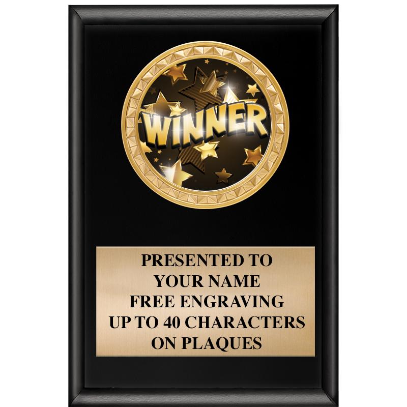 4" X 6" SHINY BLACK INSERT PLQ