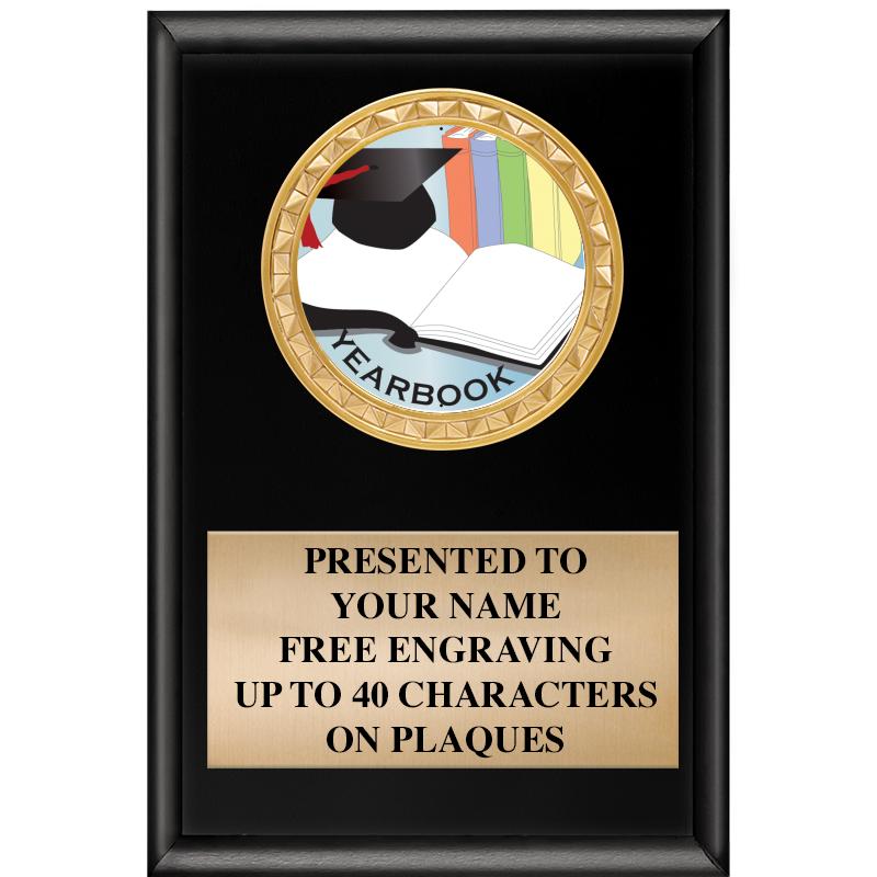 4" X 6" SHINY BLACK INSERT PLQ