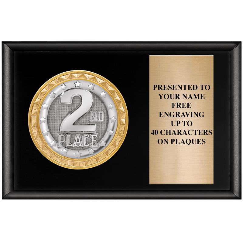 6" X 4" SHINY BLK INSERT PLQ