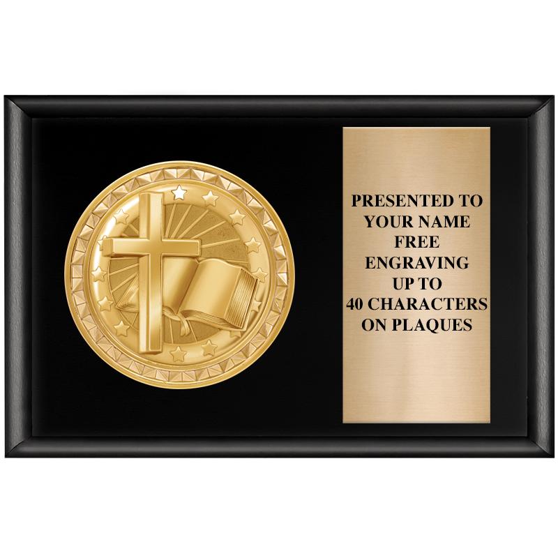 6" X 4" SHINY BLK INSERT PLQ