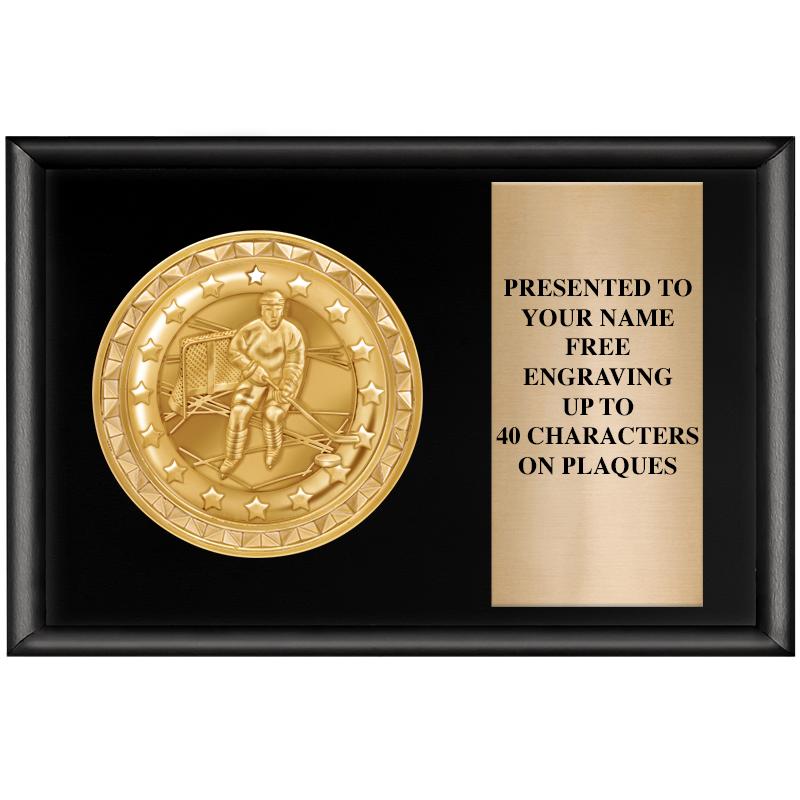 6" X 4" SHINY BLK INSERT PLQ