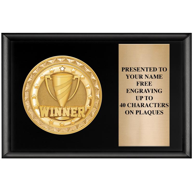 6" X 4" SHINY BLK INSERT PLQ