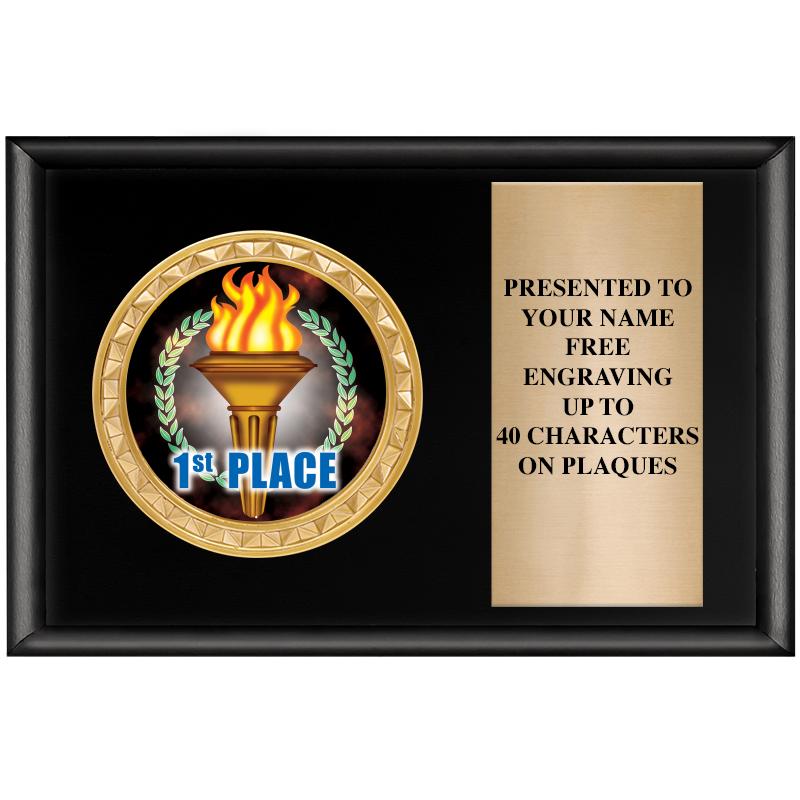 6" X 4" SHINY BLK INSERT PLQ