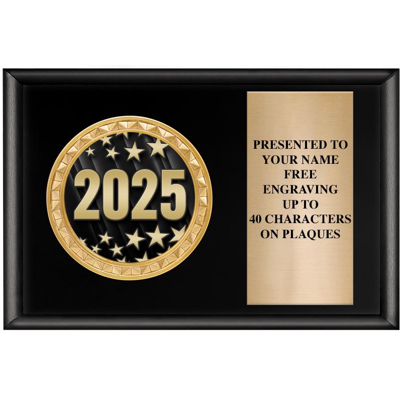 6" X 4" SHINY BLK INSERT PLQ