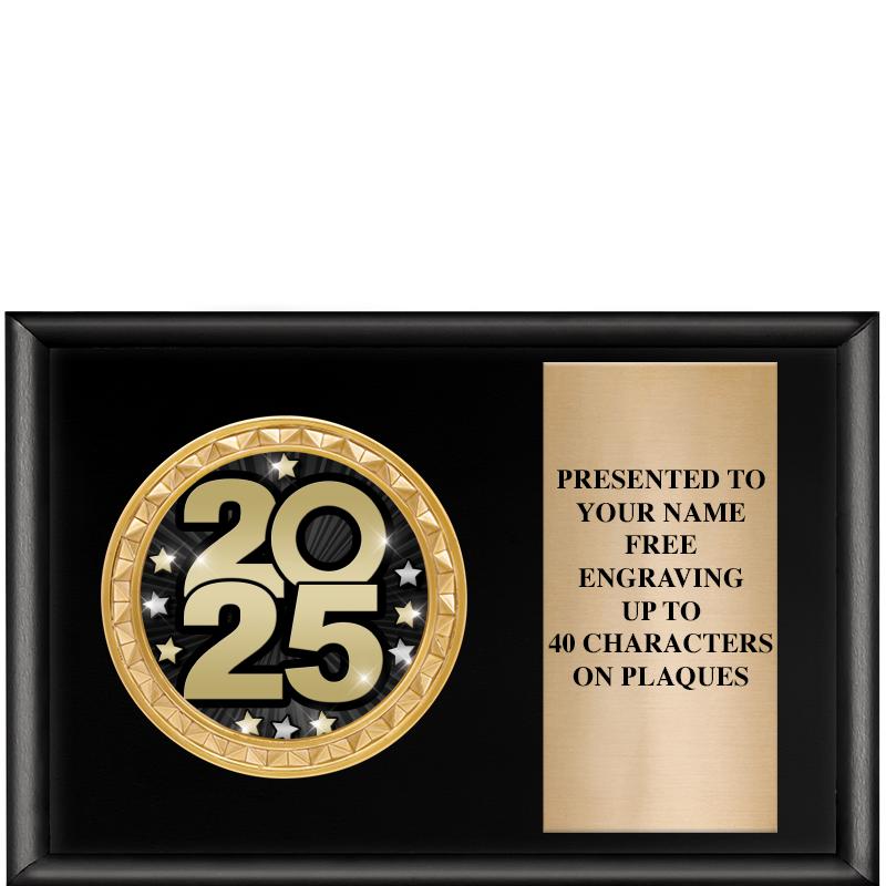 6" X 4" SHINY BLK INSERT PLQ