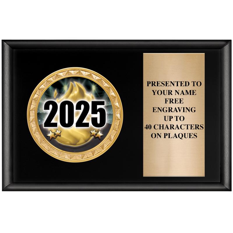 6" X 4" SHINY BLK INSERT PLQ