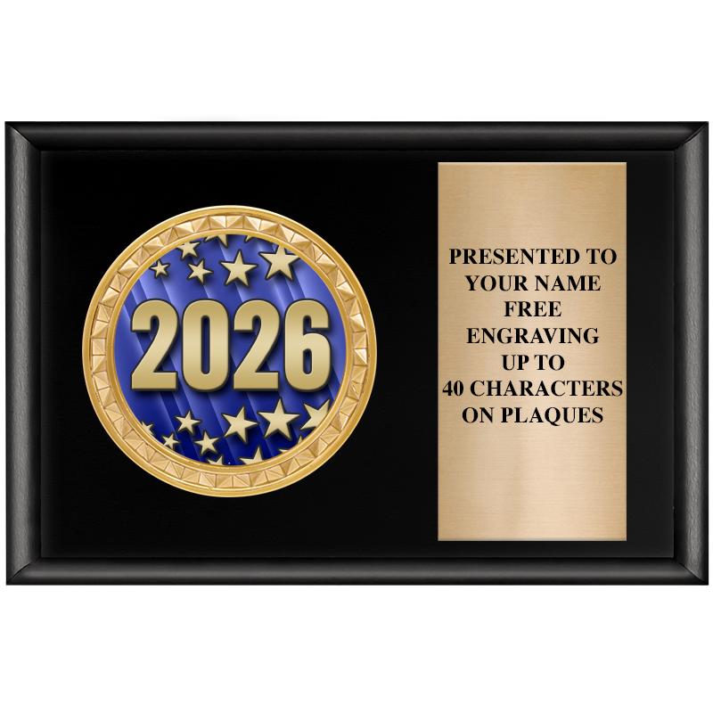 6" X 4" SHINY BLK INSERT PLQ